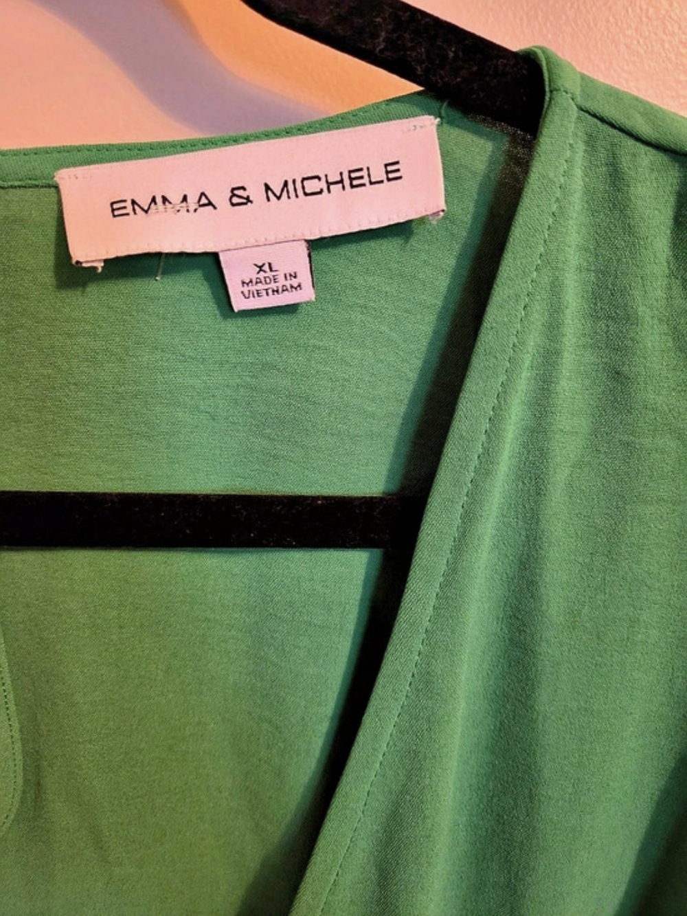 Emma & Michele Green Ruffle Hem Wrap Style Dress XL NWT - Picture 4 of 7